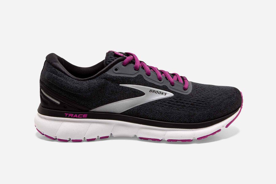 Trace Road Brooks Running Shoes NZ Womens - Black/Purple - ASDWIB-061